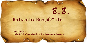 Balazsin Benjámin névjegykártya